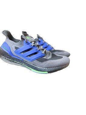 Adidas Ultraboost Mens Running Shoes Gray Blue Size 11 Lightweight Knit Upper
